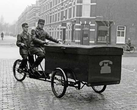 circulation à Utrecht en 1925 Tandem-Cargo-Tricycle