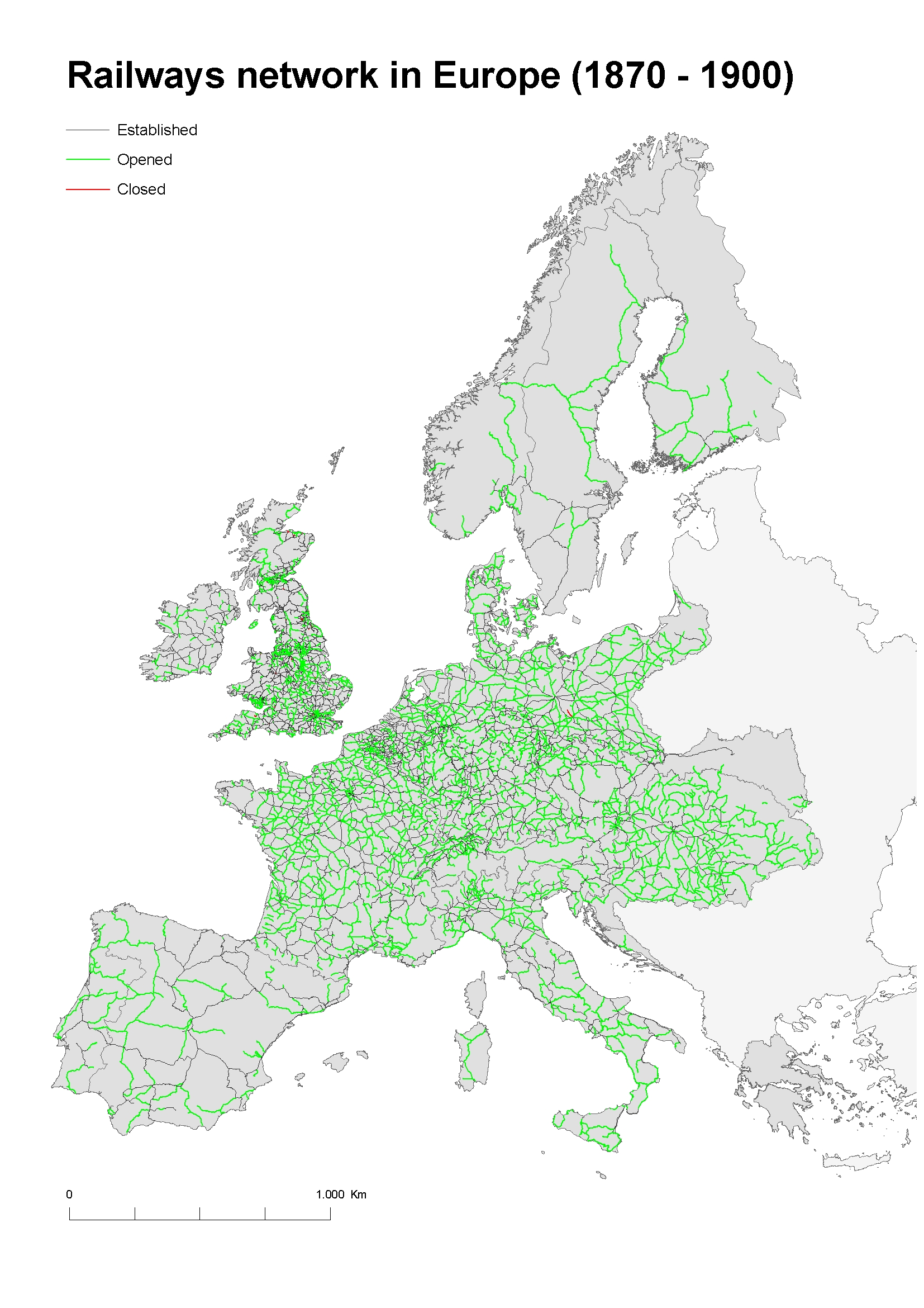 The European Railways Network 1870 2000
