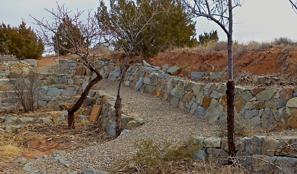 dry stack stone wall finished 3