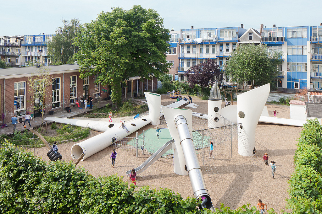 playground made of rotor blades